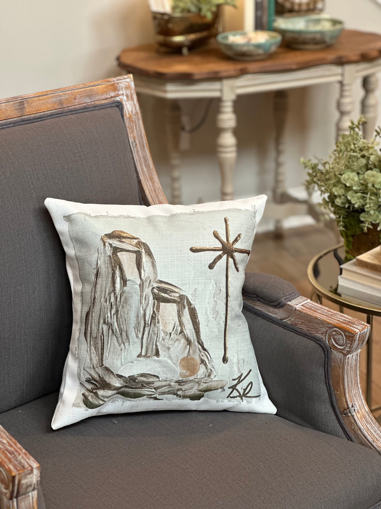 Neutral Nativity Pillow