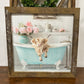 Highland Cow Bathtub Framed Art