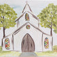 GA Watercolor Church Tea Towel