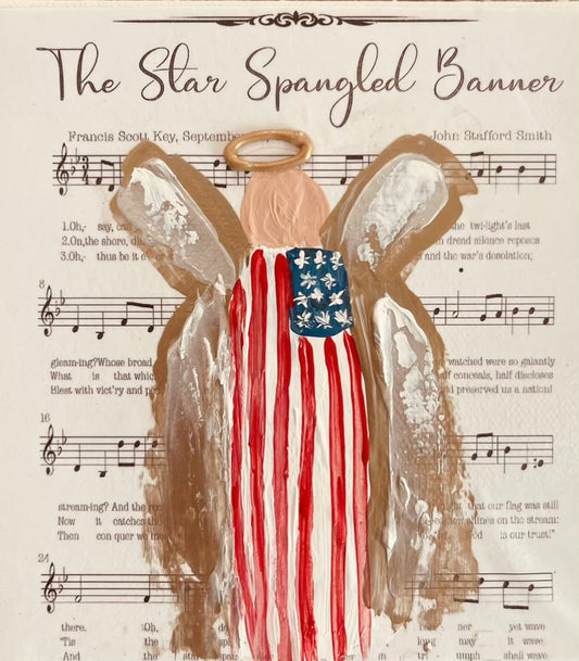 GA Star Spangled Banner Angel Tea Towel