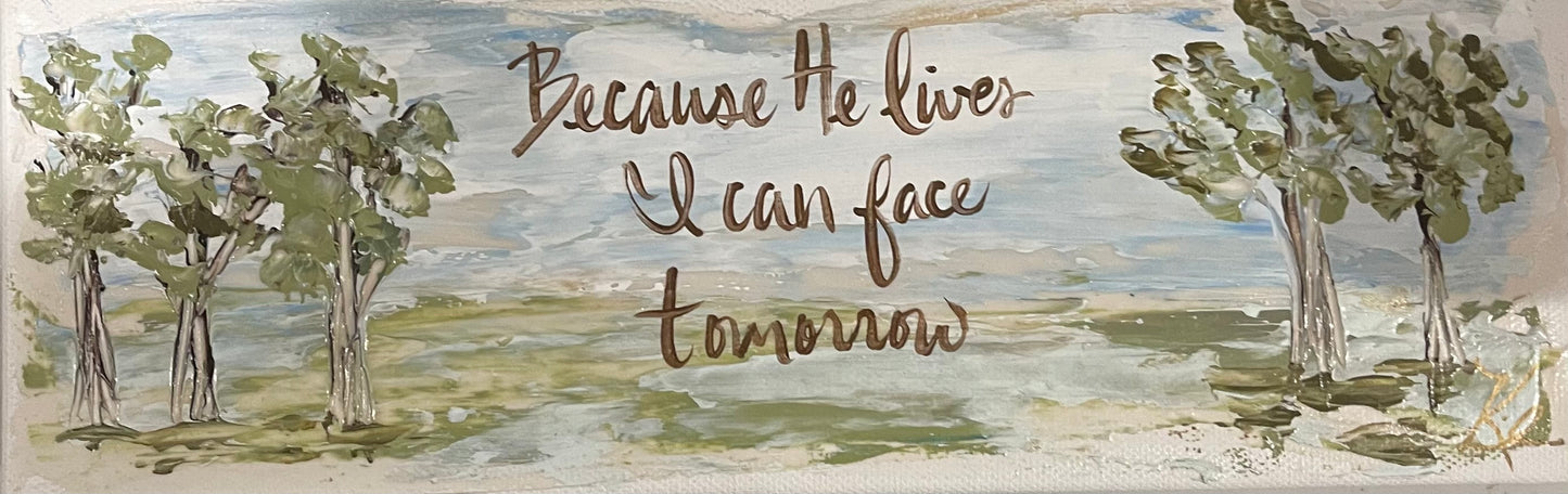 GA Because He Lives lumbar Pillow