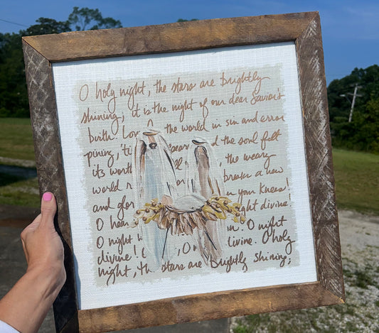 O Holy Night Nativity Framed Art