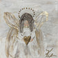 GA White and Gold Angel Tea Towel