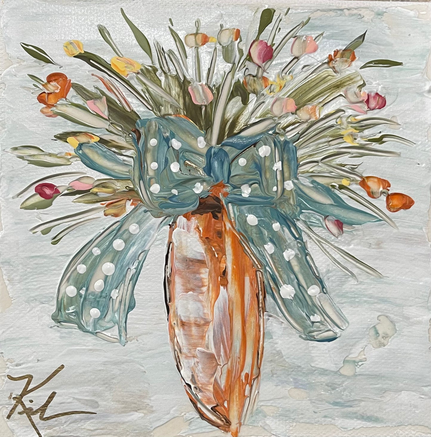 GA Carrot Floral Framed Art