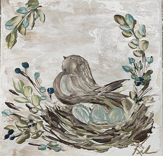 GA Brown Spring Bird Pillow