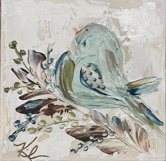 GA Spring Blue Bird Pillow