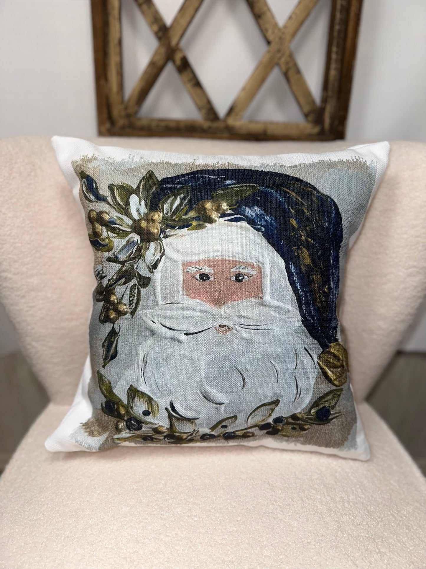 Navy Santa  Pillow