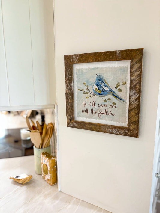 He Will Cover You Framed Art