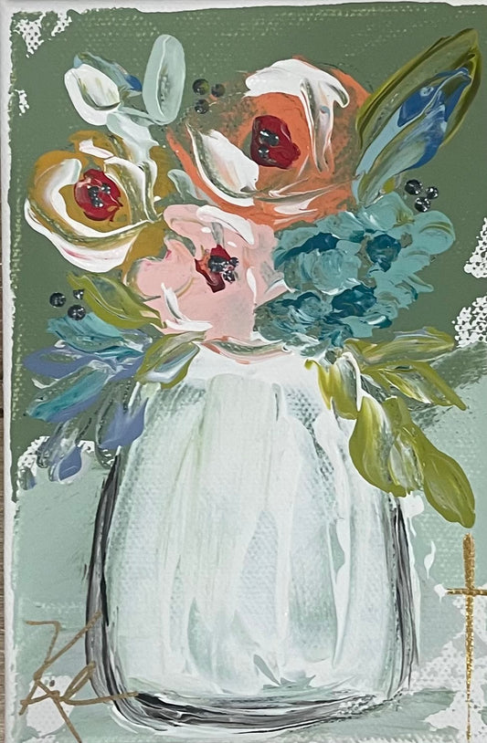 Sage & Grace Floral Framed Art