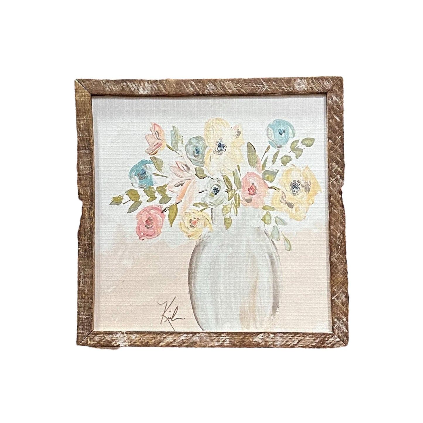 Light Pastel Floral Framed Art