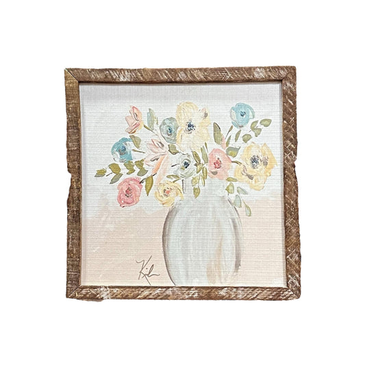 Light Pastel Floral Framed Art